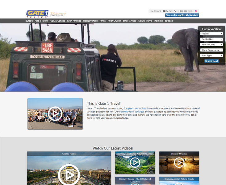 Gate 1 Travel Home Page
