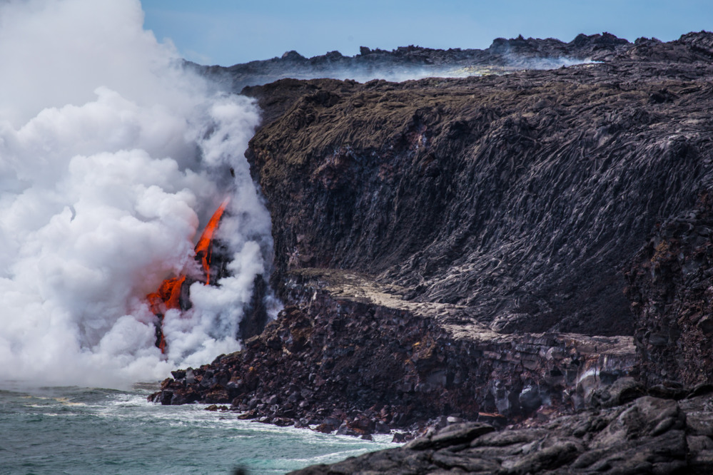Kamokuna Ocean Lava Entry at Hawaii Volcanoes National Park