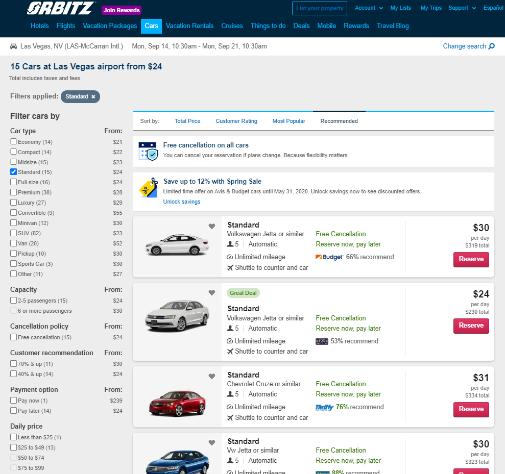 Orbitz Las Vegas