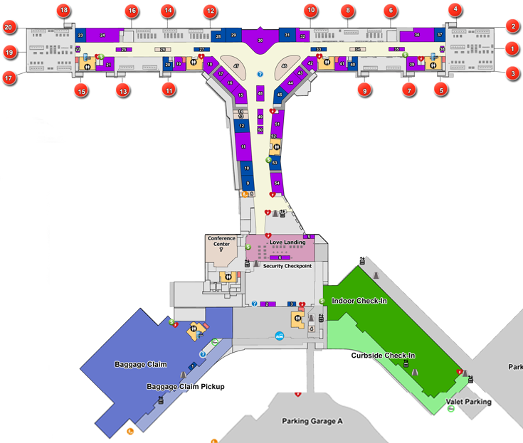 Dallas Love Field Airport Map
