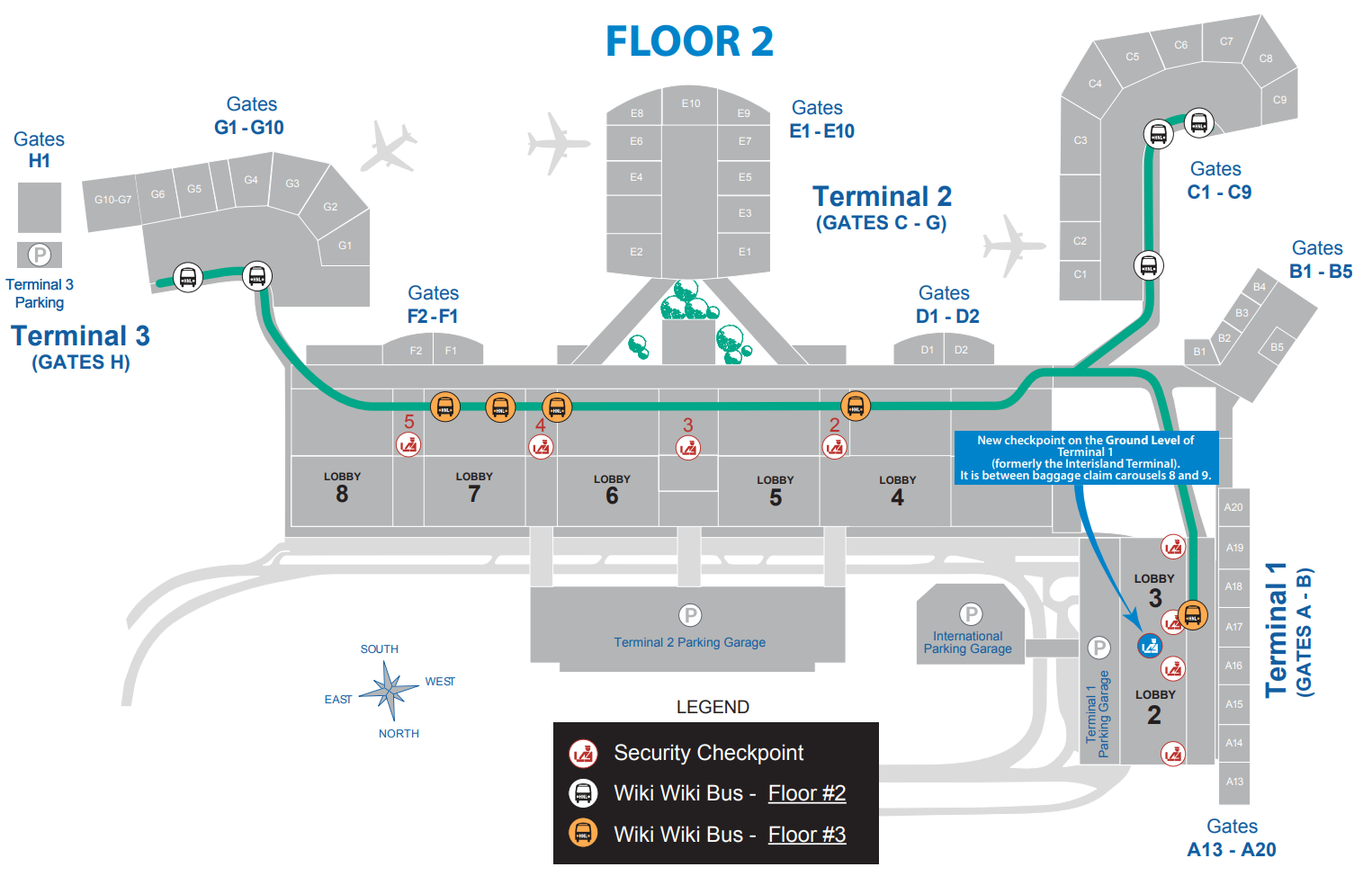 Daniel K. Inouye International Airport Map Floor 2