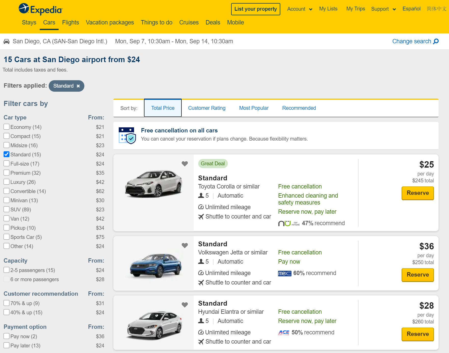 Expedia Car Rental