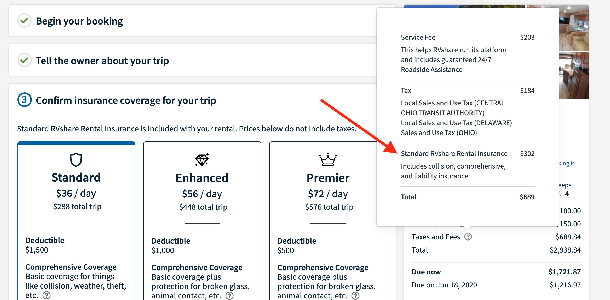 RVshare standard insurance