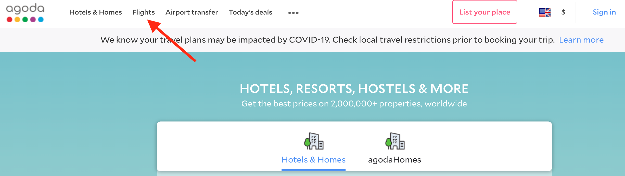 Agoda flights
