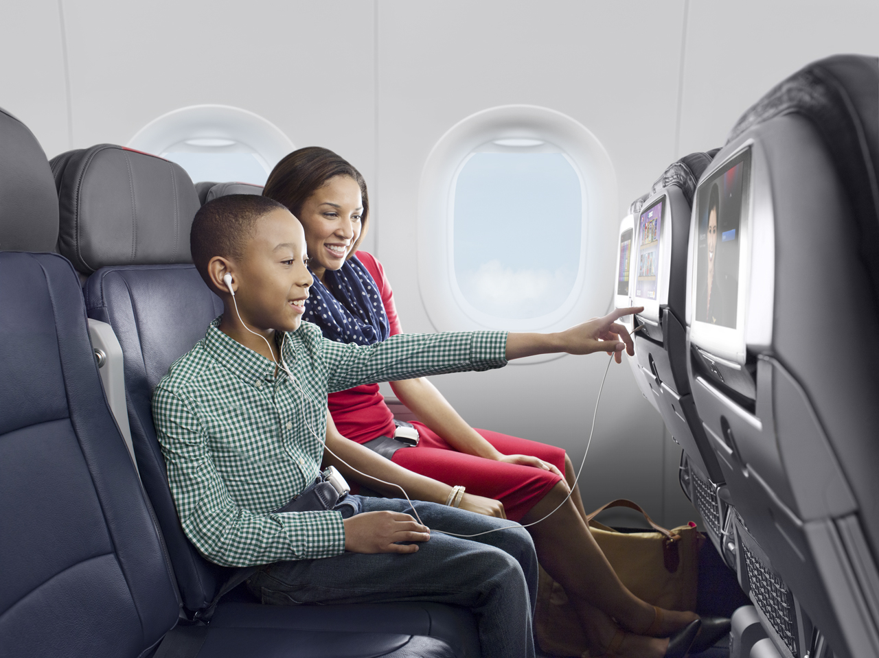 Aircraft Interiors American Child with Parent
