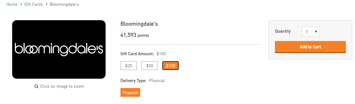 Bloomingdales PNC Points