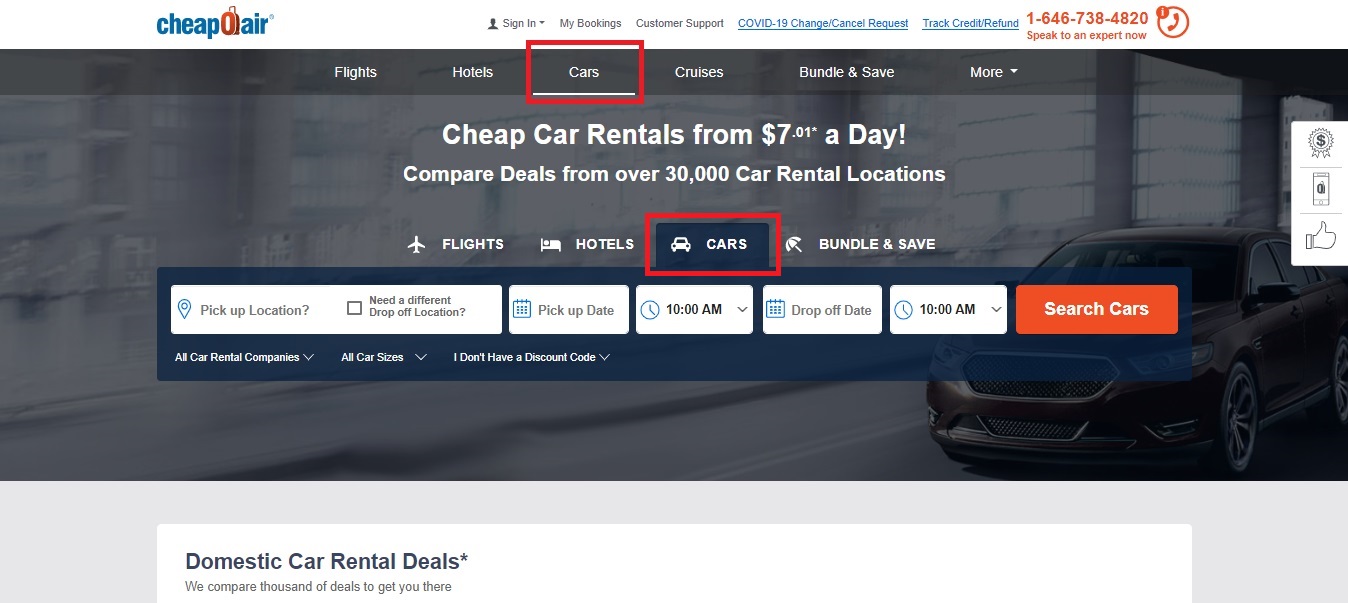 CheapOair car rental