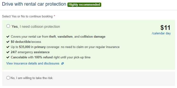 Expedia car rental insurance