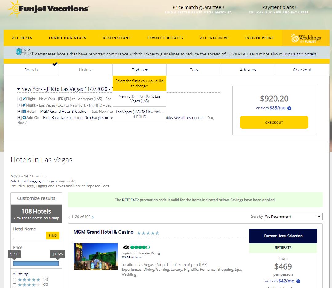 Funjet Vacations Las Vegas Packages