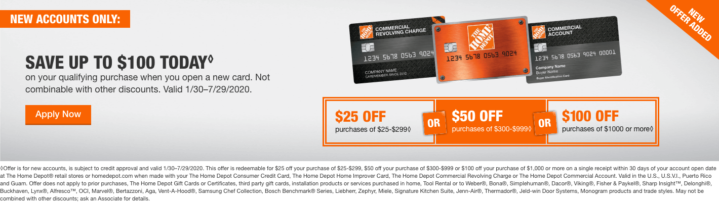 Home Depot New Account Offer