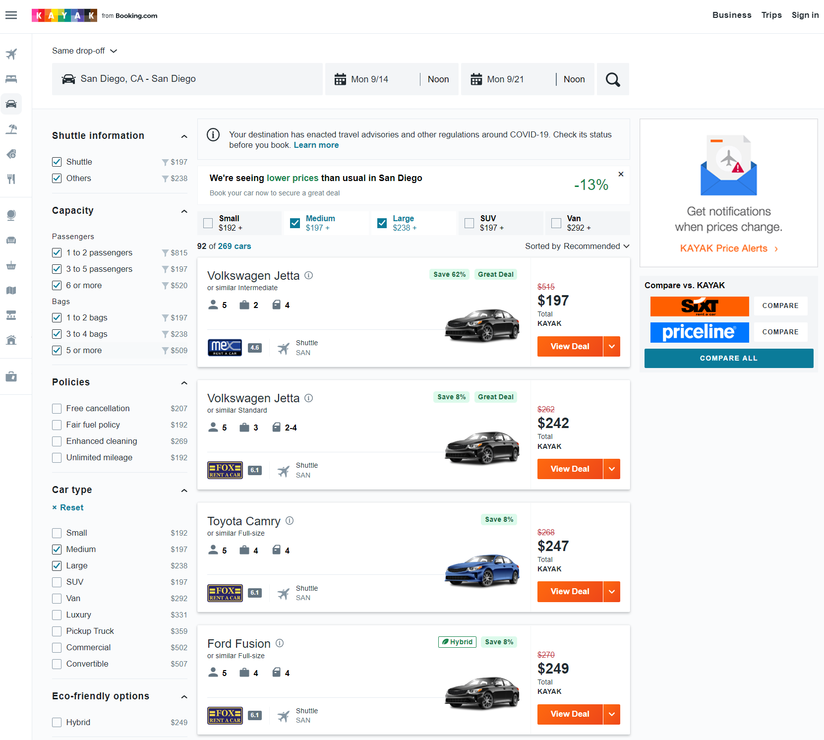 Kayak Car Rental