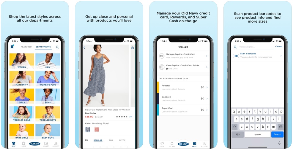 Old Navy app screenshot