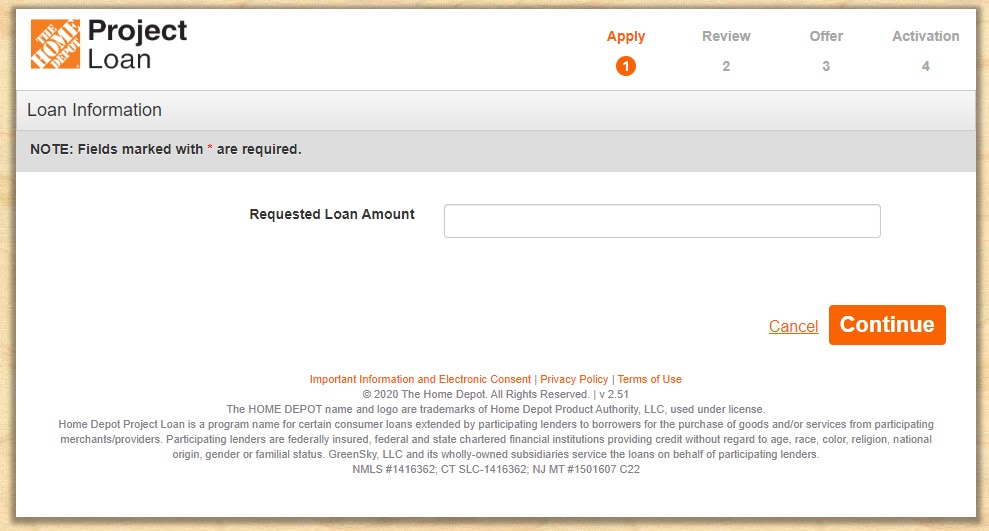 Project Loan application