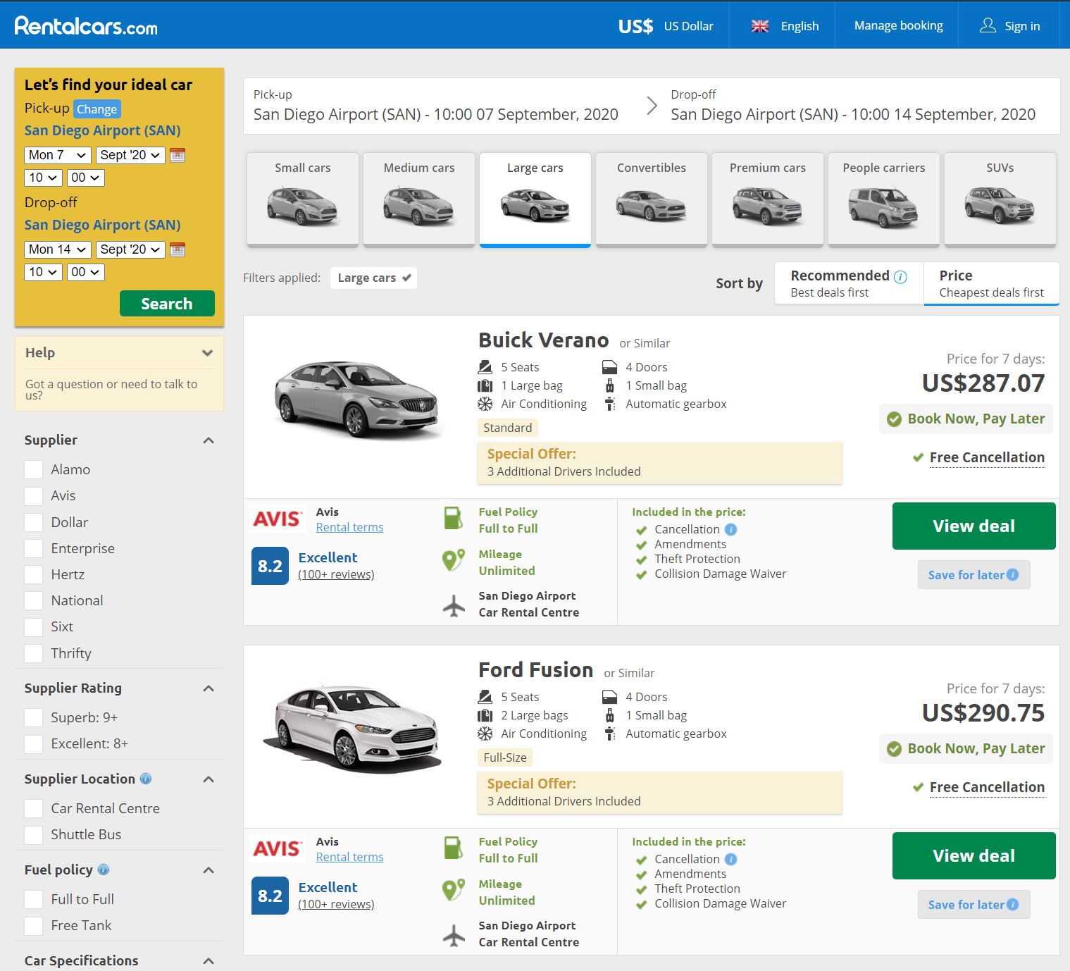 Rentalcars.com Car Rental