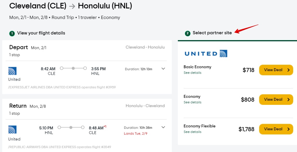 TripAdvisor Flight search detail 1