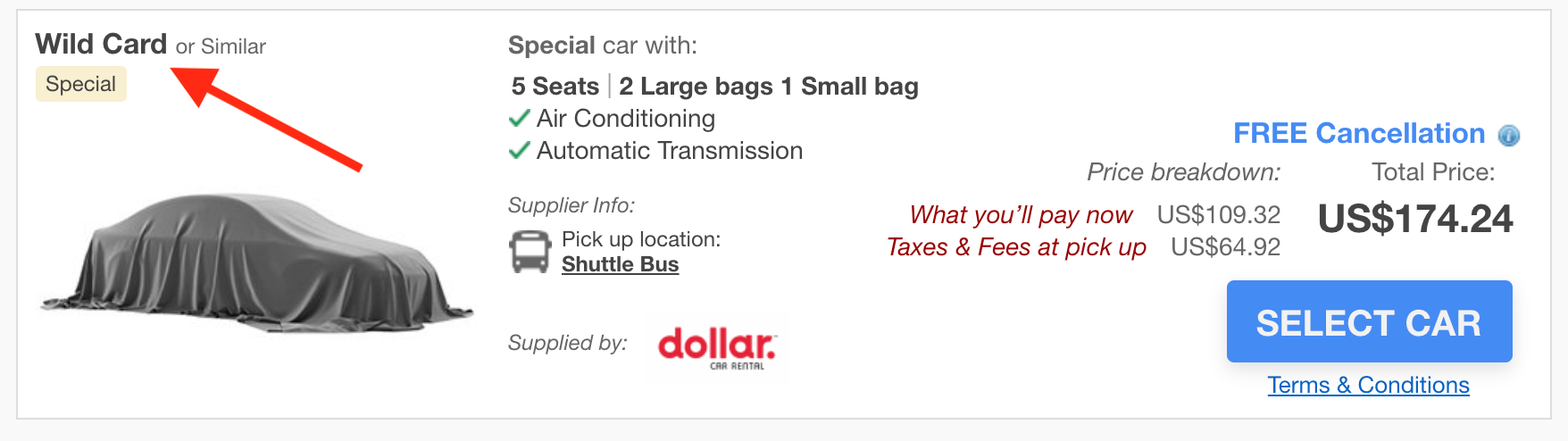 Agoda Car Rental Wild Card