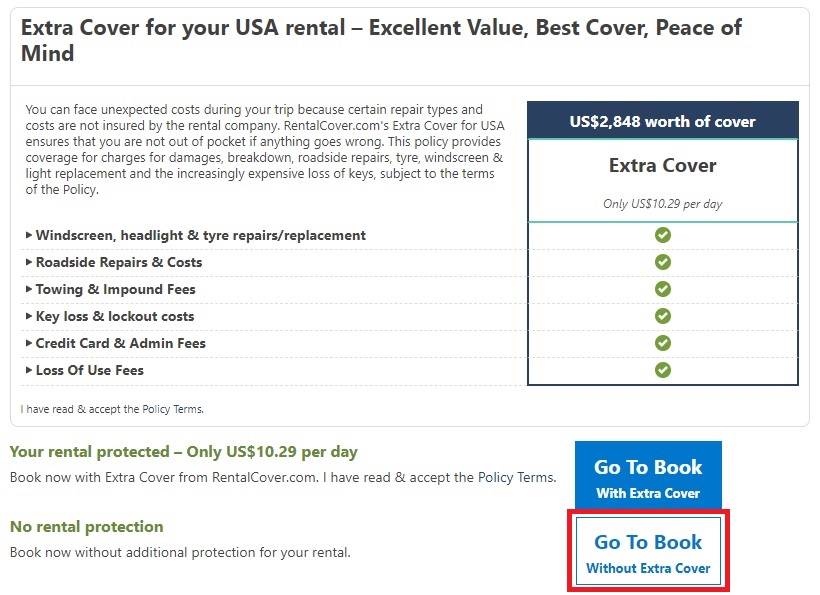 Booking.com car insurance