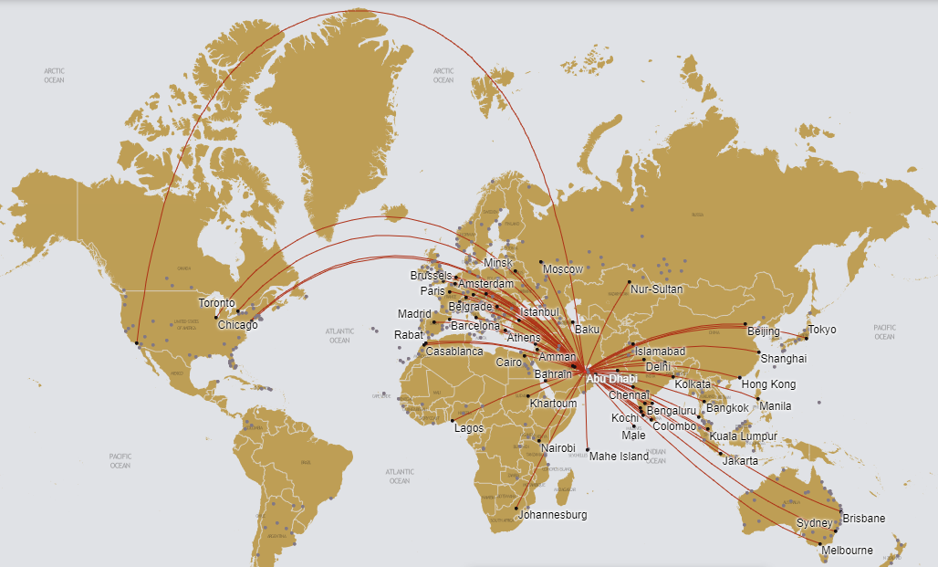 Etihad Route Network