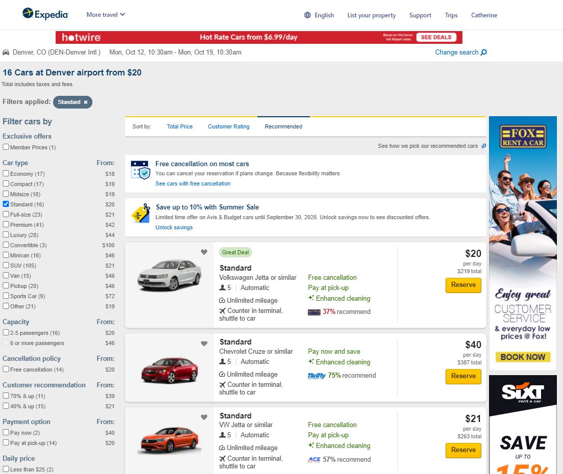 Expedia Car Rentals