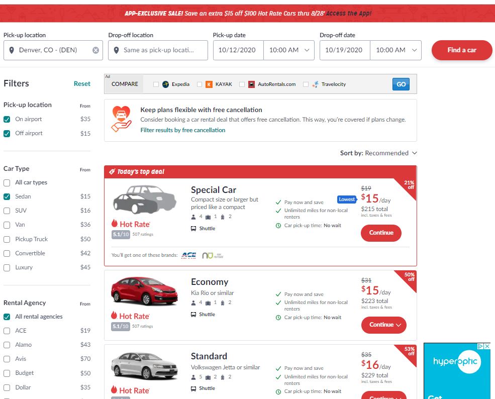 Hotwire Car Rentals
