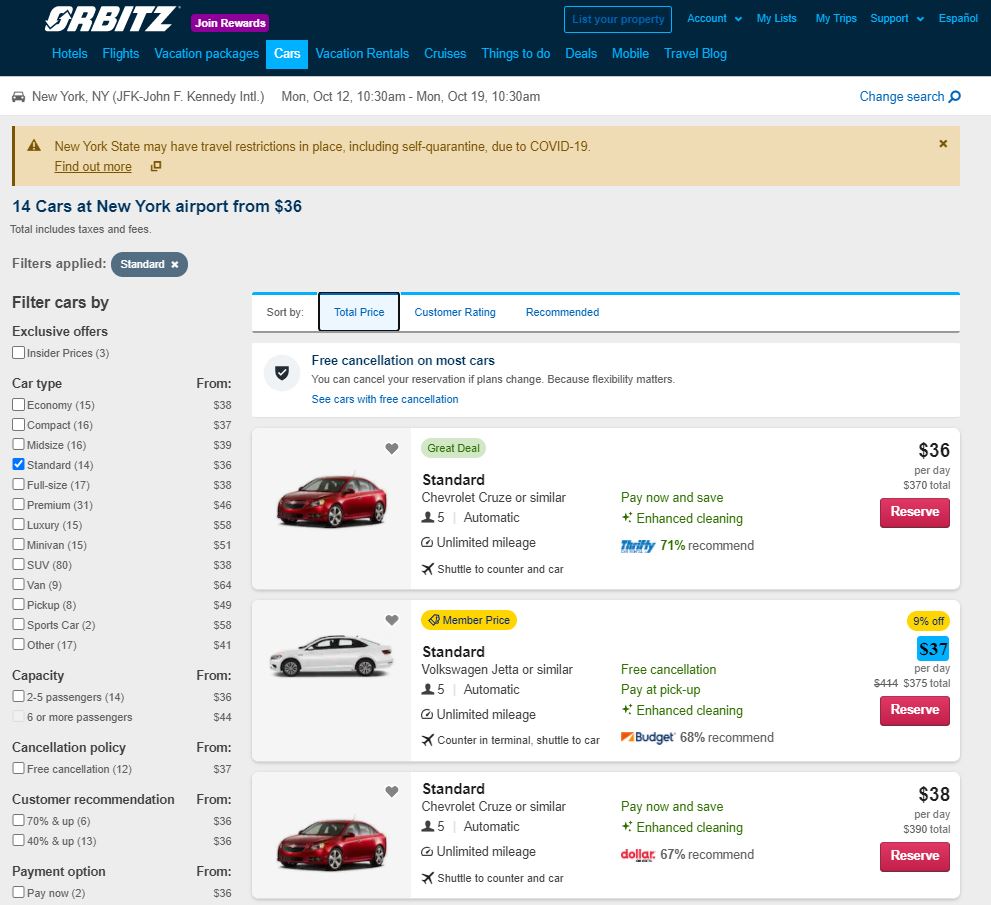 Orbitz JFK Airport