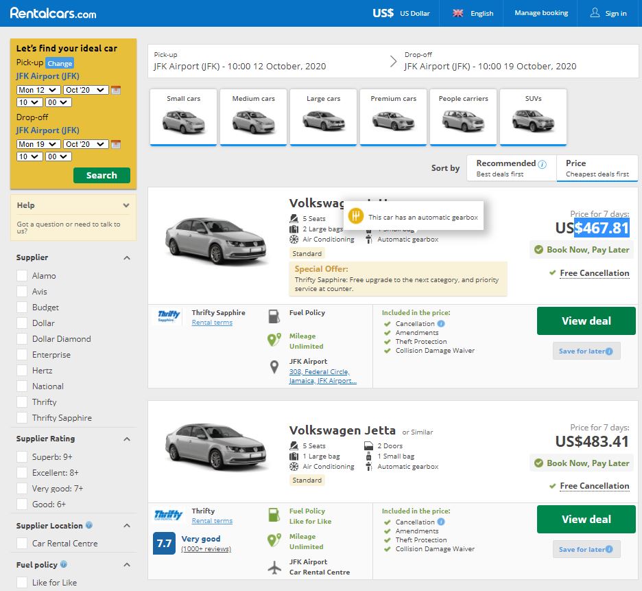 Rentalcars.com JFK Airport