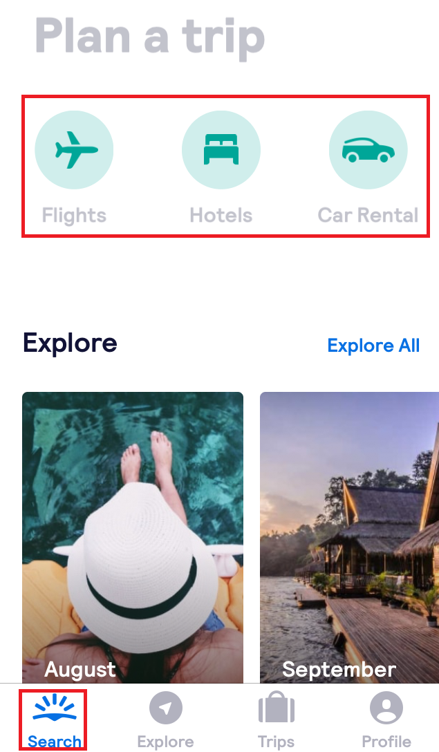 Skyscanner App Home