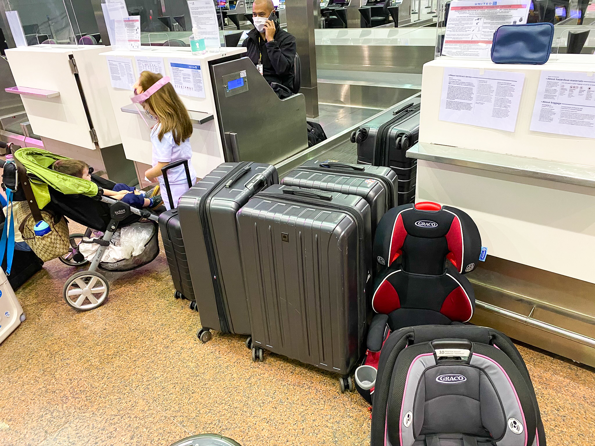 Delsey luggage at check in