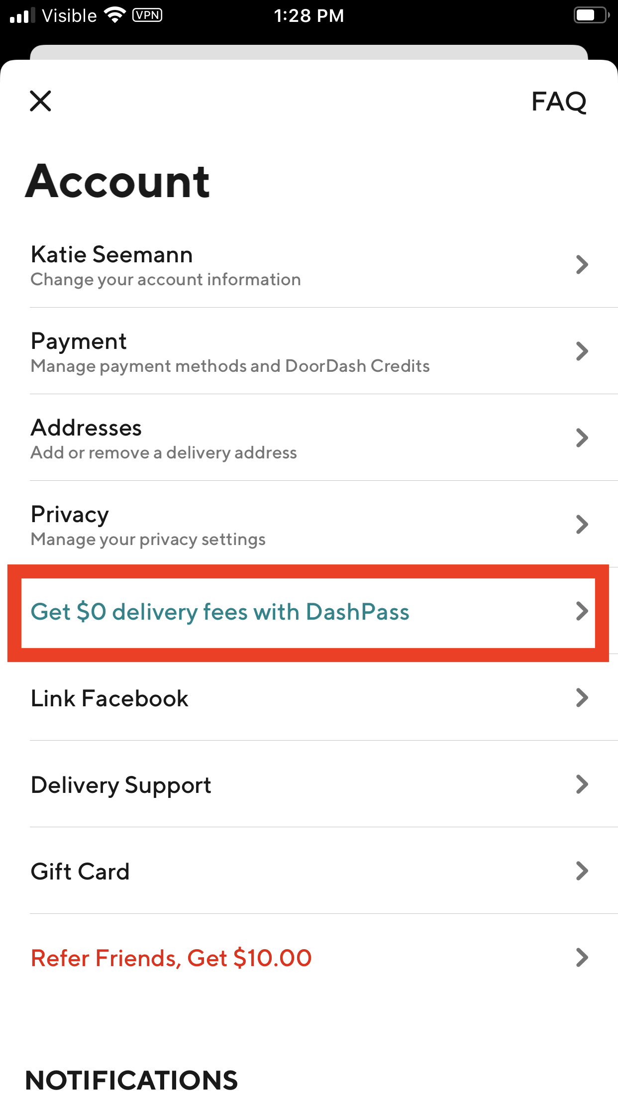 DoorDash mobile DashPass sign up 1
