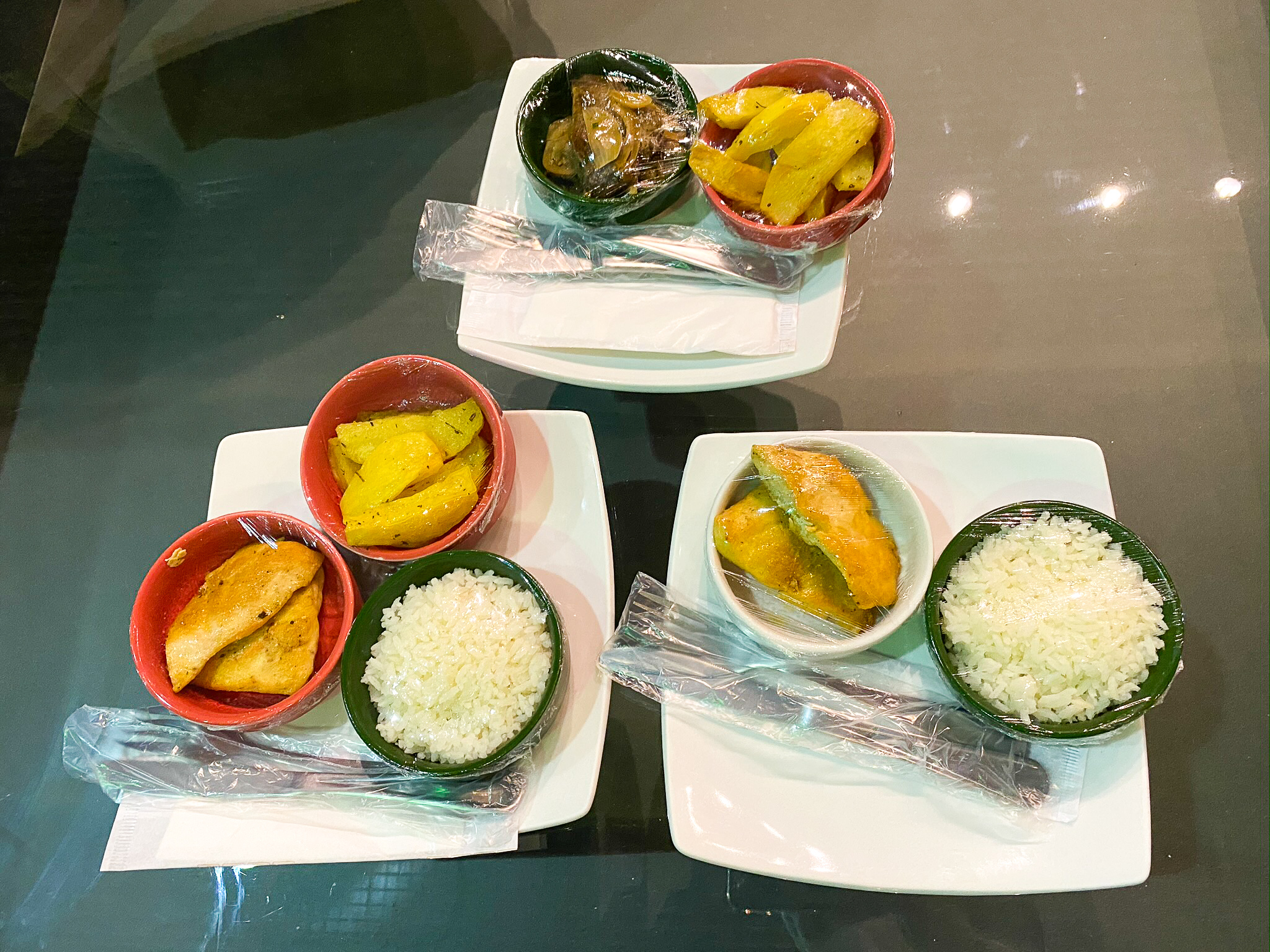 Food options at American Express Lounge Sao Paulo Brazil