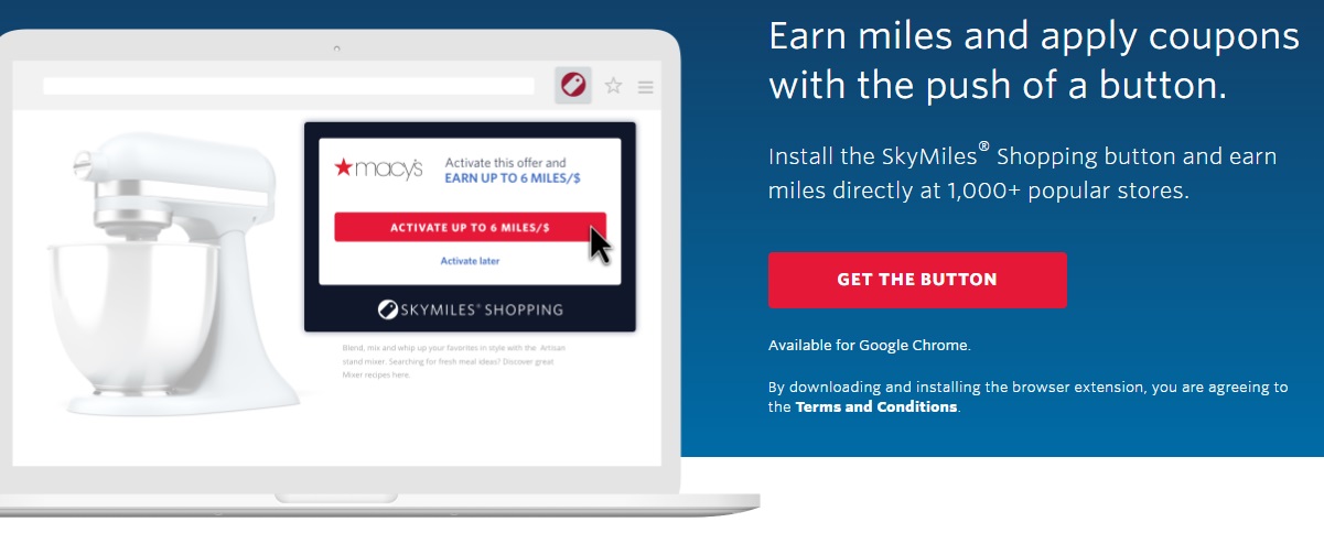 SkyMiles Shopping button