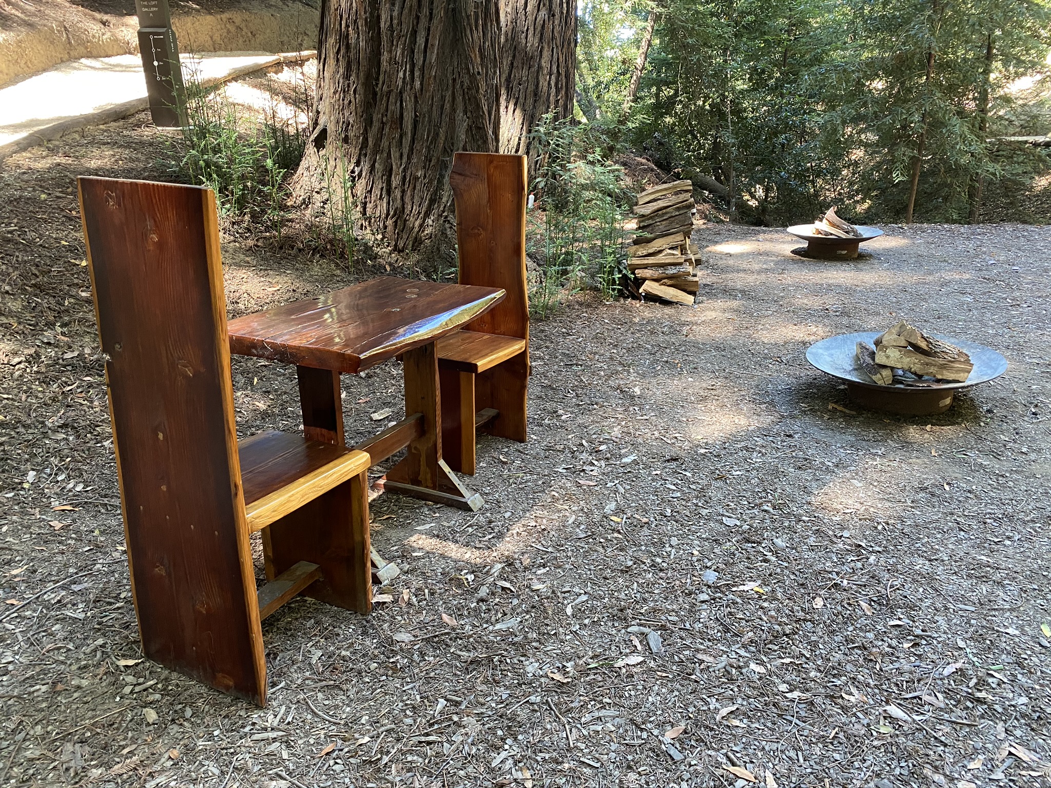 Ventana Big Sur an Alila Resort Redwood Cathedral seats and fire pits
