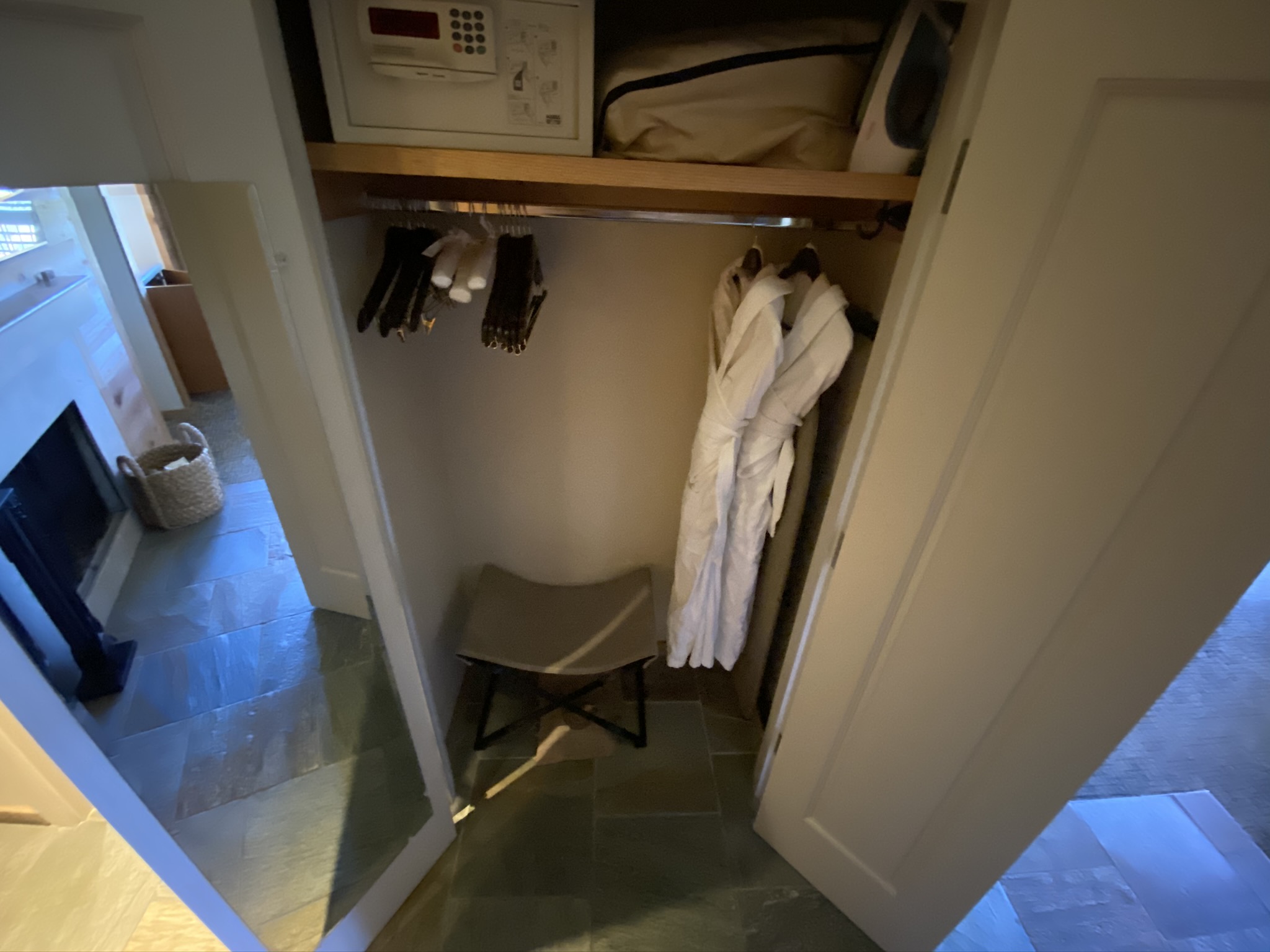 Ventana Big Sur an Alila Resort Ventana fireplace guestroom closet