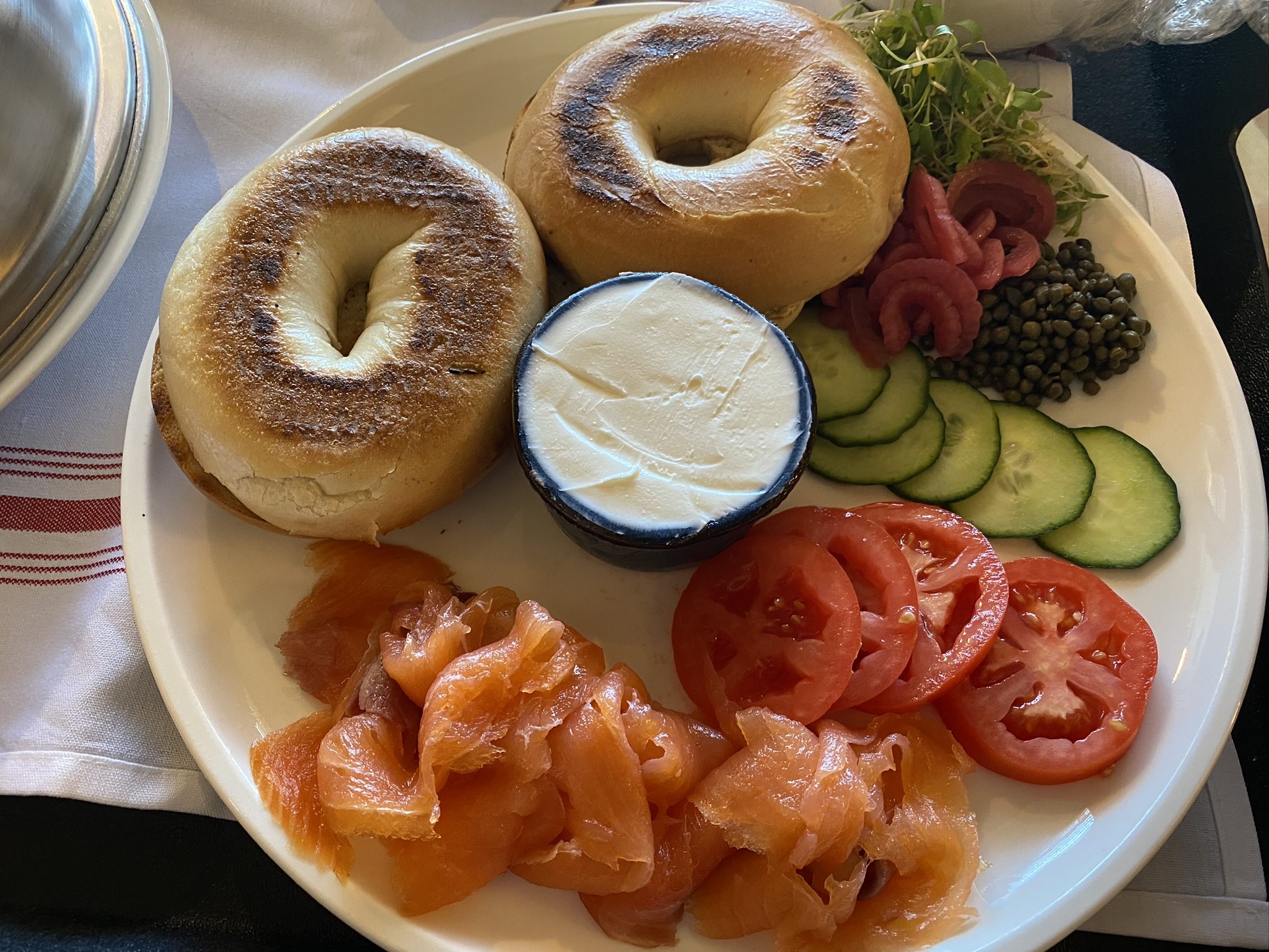 Ventana Big Sur an Alila Resort in room dining Lox Bagels