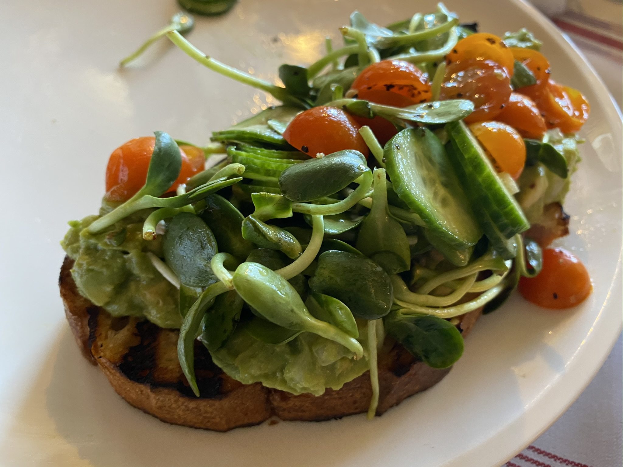 Ventana Big Sur an Alila Resort in room dining avocado toast