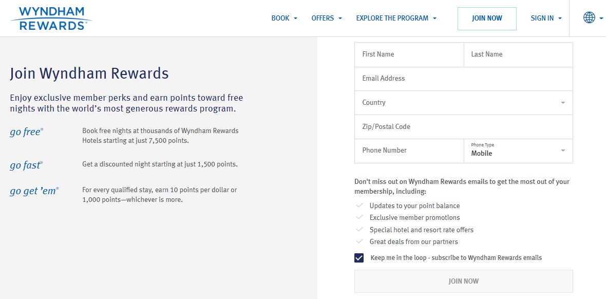Wyndham Rewards join Wyndham Rewards join