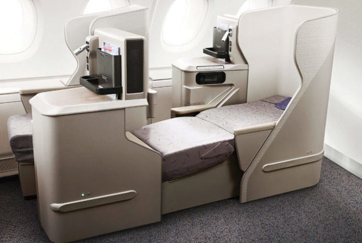 Asiana Business Class lie flat bed