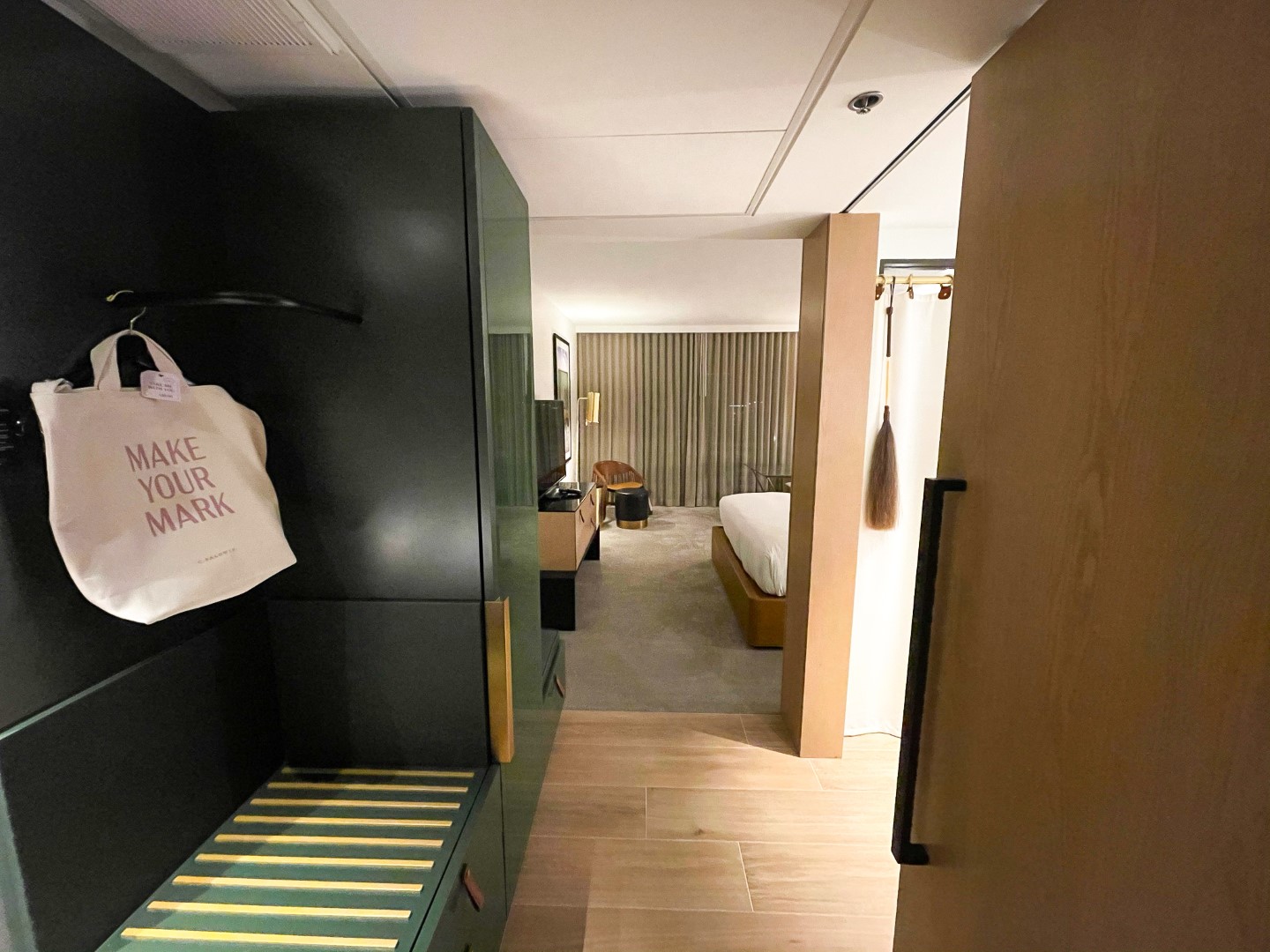 C. Baldwin Curio Collection Hilton Hotel in Houston Texas guest room entry