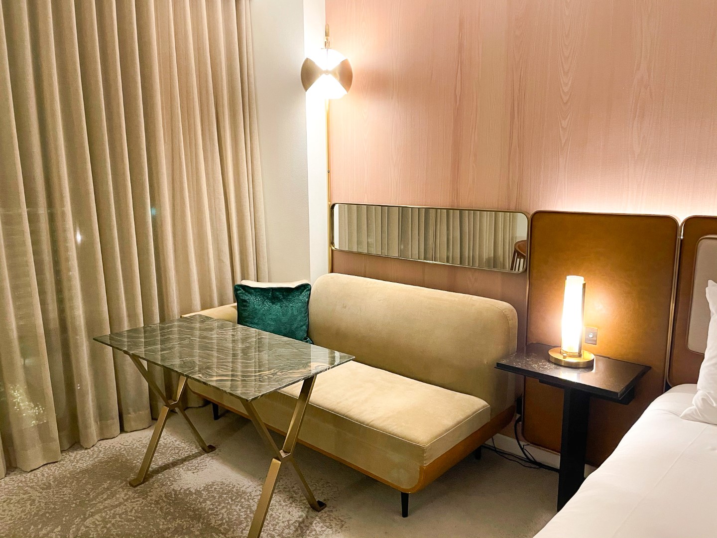 C. Baldwin Curio Collection Hilton Hotel in Houston Texas room seating