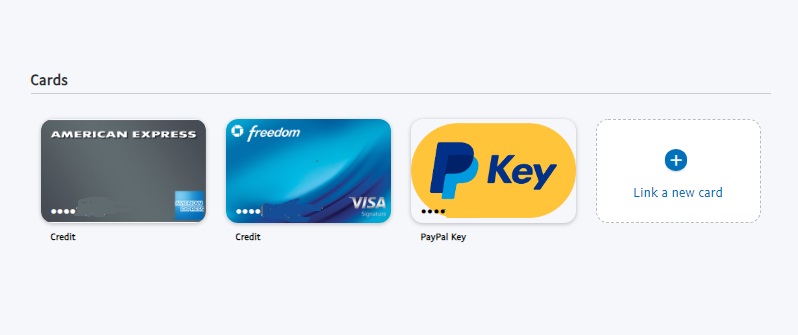 PayPal link credit cards