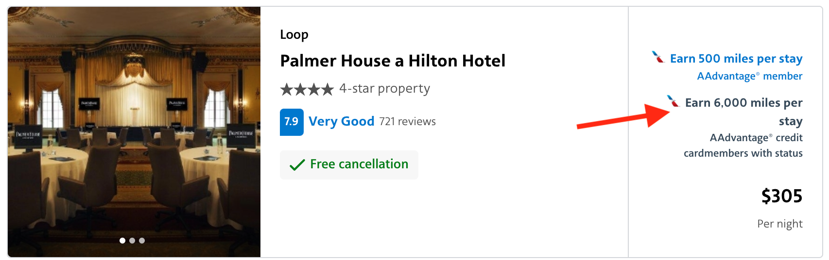 AAdvantage Hotels earning rate
