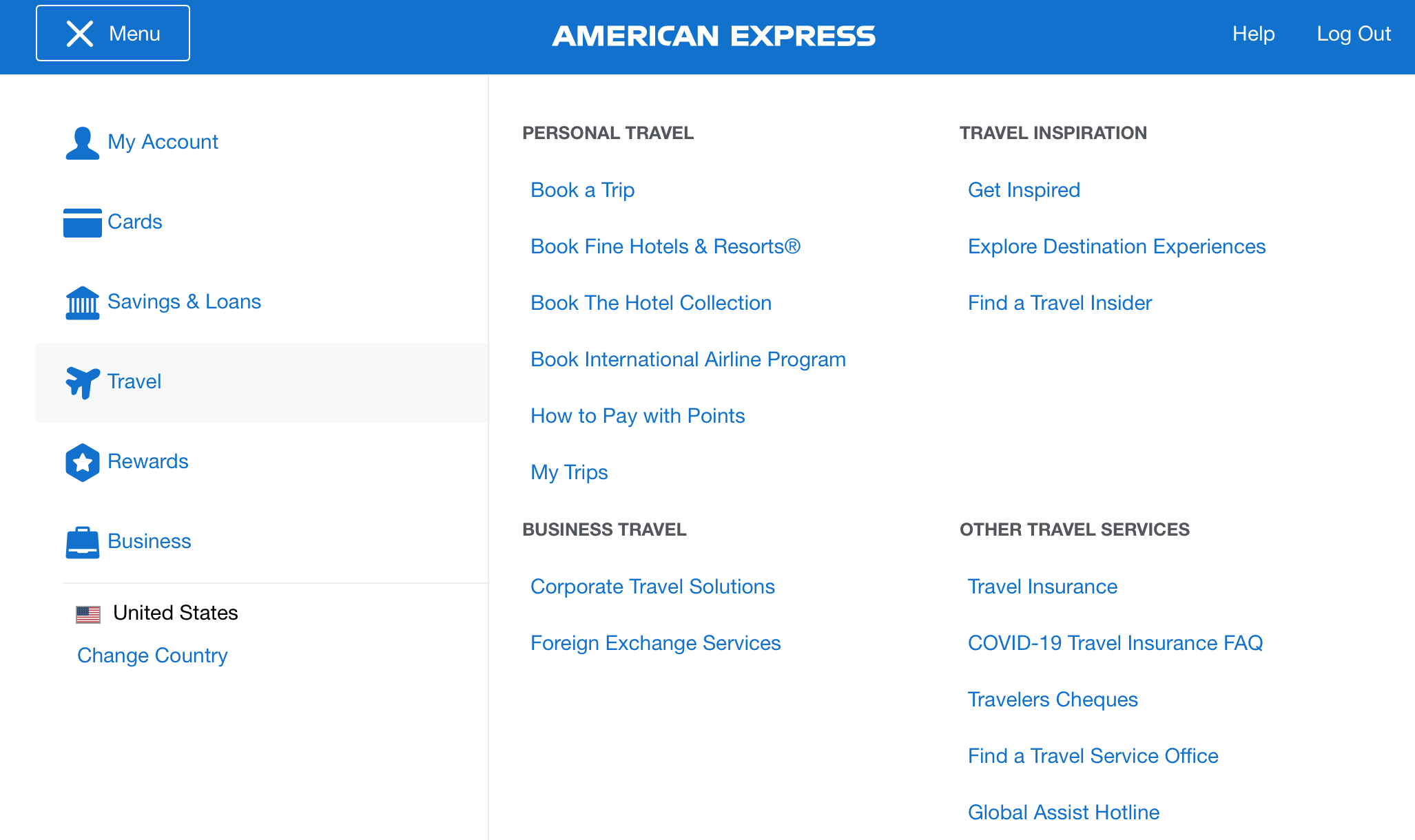 American Express travel dashboard American Express travel dashboard