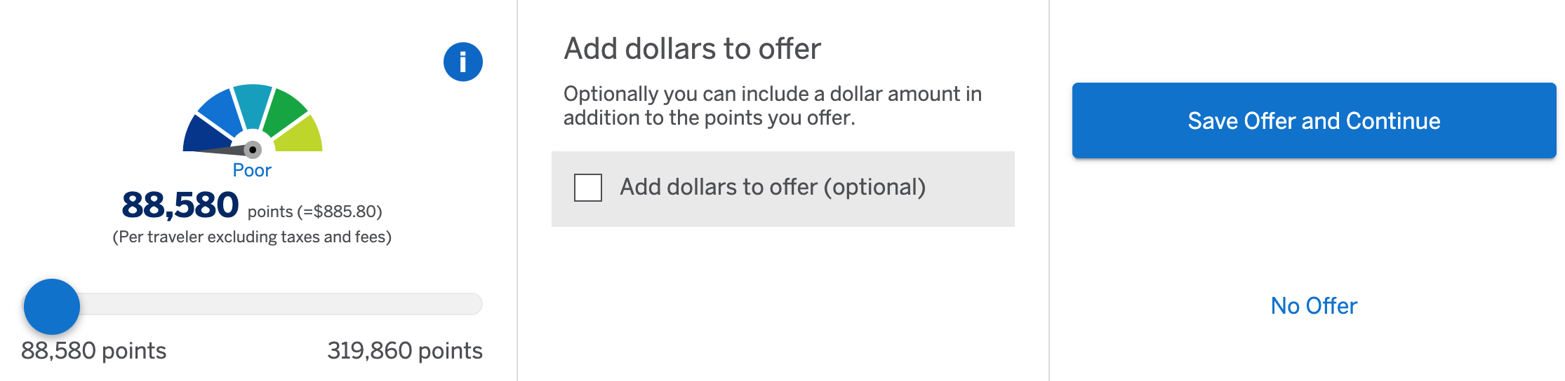 Amex Fiji Airways upgrade with points meter