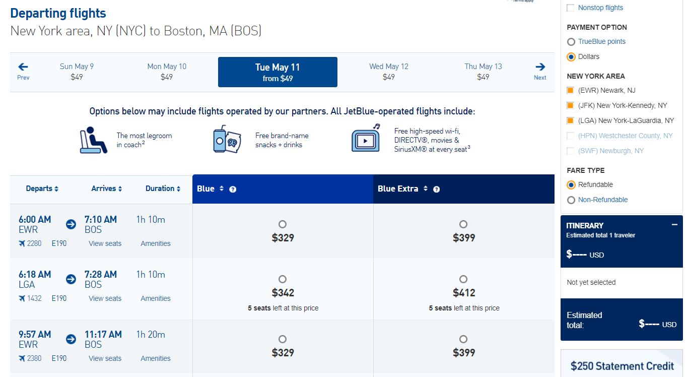 JetBlue Refundable Fare