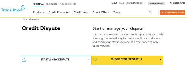 TransUnion Dispute Online