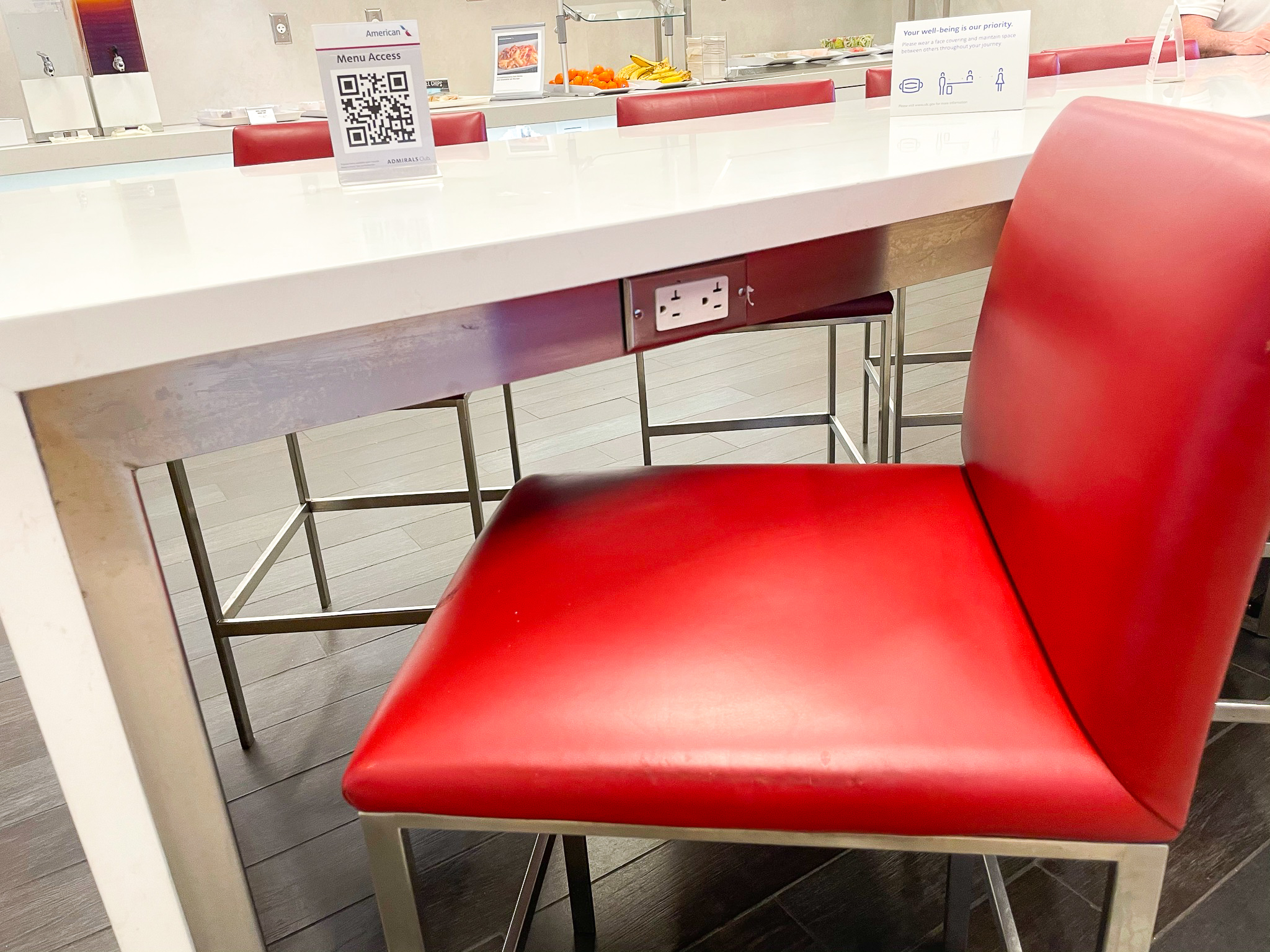 American Airlines Admirals Club at Orlando MCO chair and outlet