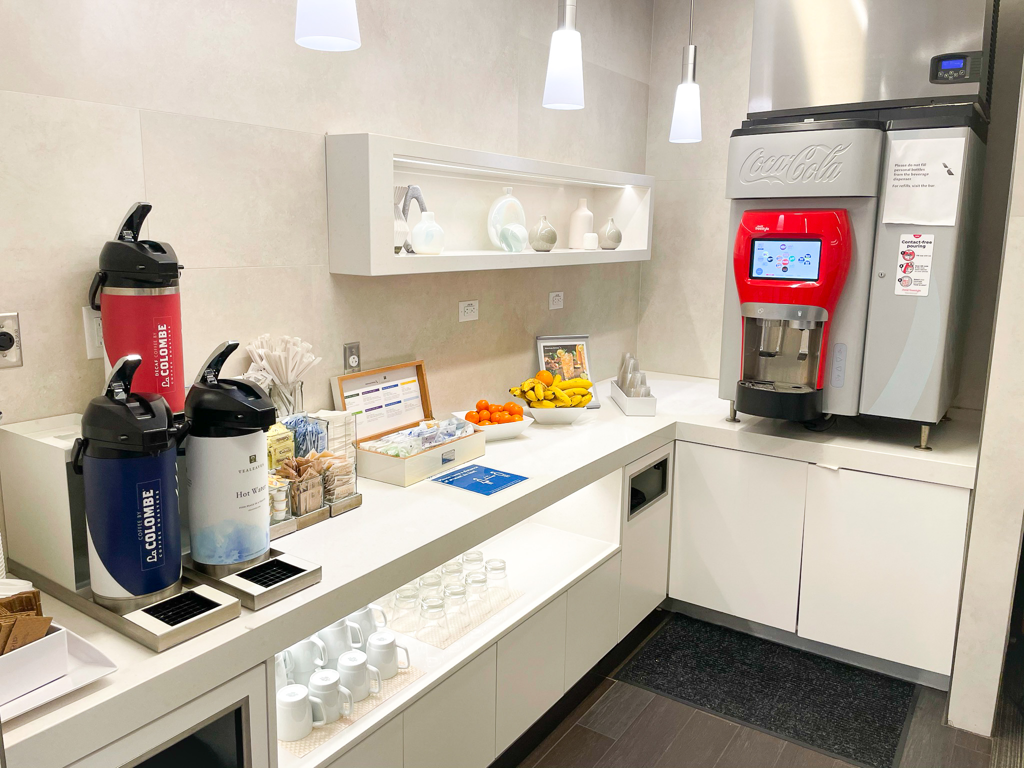American Airlines Admirals Club at Orlando MCO self service beverages