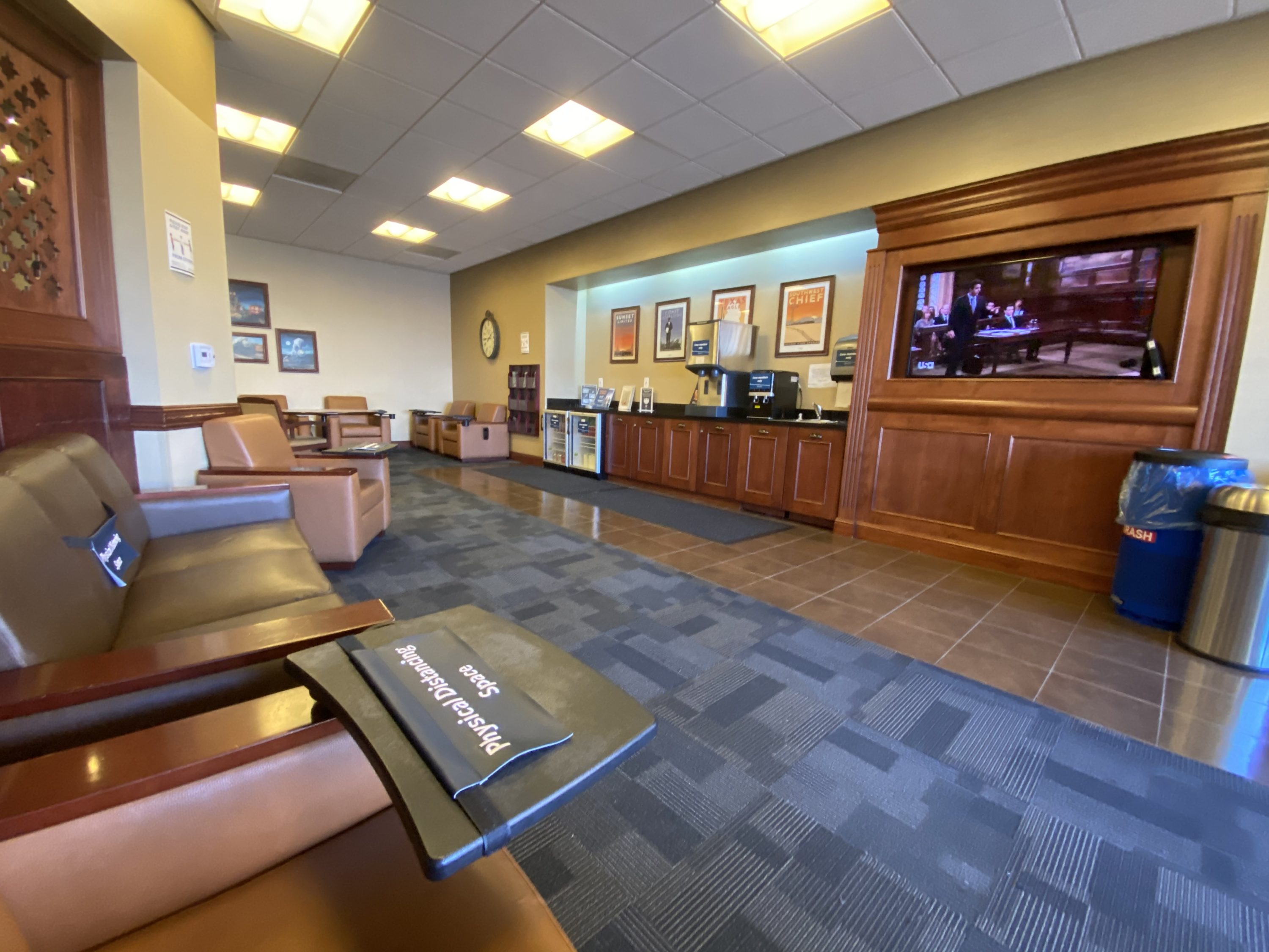 Amtrak Los Angeles Metropolitan Lounge Seating with Buffett Line