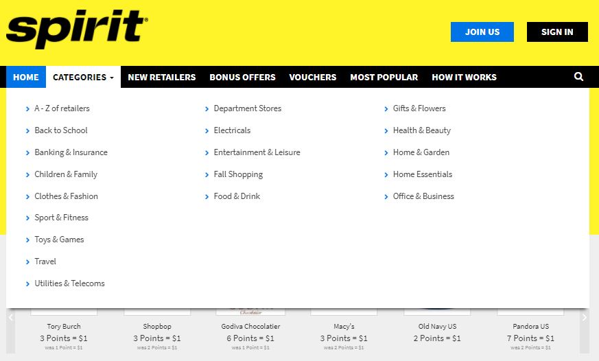 Free Spirit Online Mall Search Categories