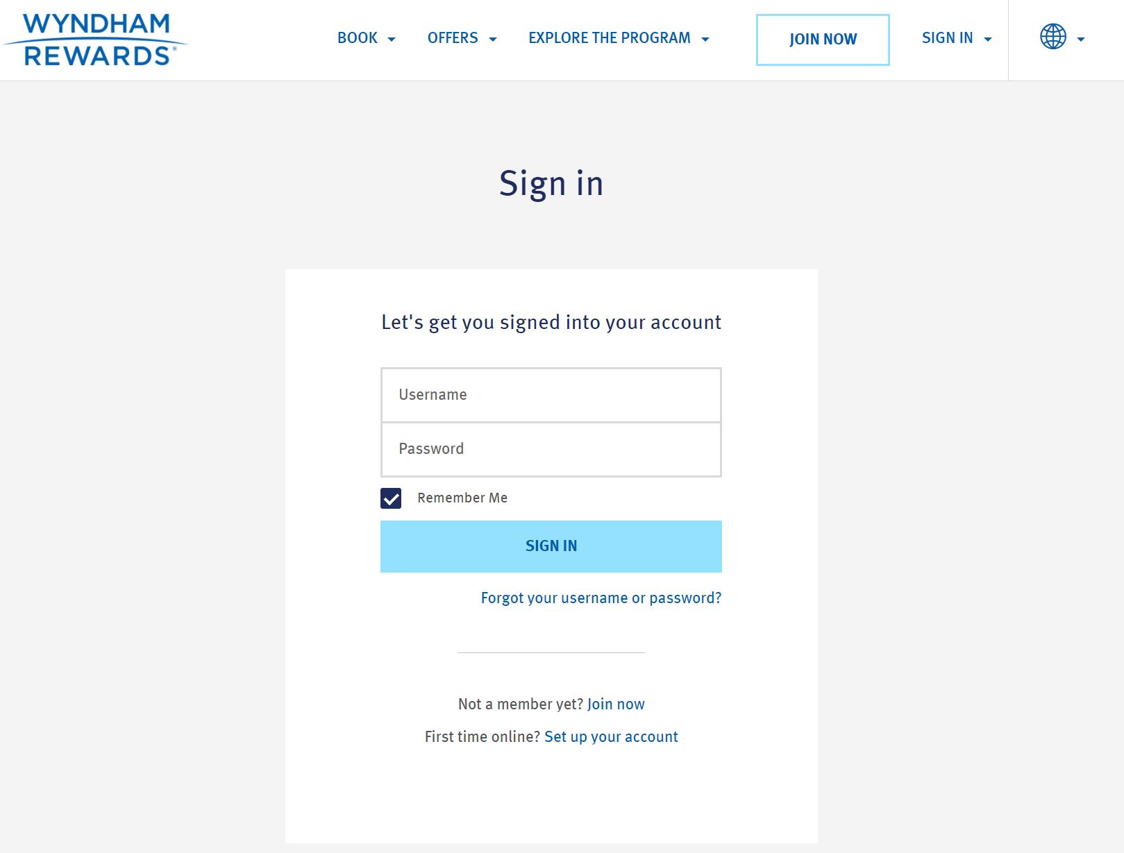 Wyndham Rewards Shopping Portal Login
